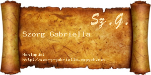 Szorg Gabriella névjegykártya